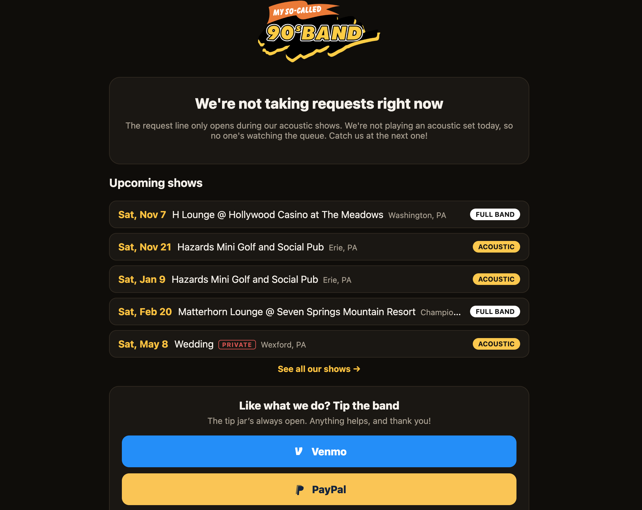 TV AND SNACKS Website screenshot